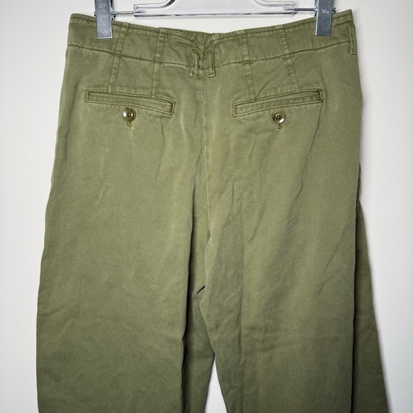 Anthropologie Maeve Green Wide Leg Cropped Pants | Utility Barrel Trouser 6 - Picture 5 of 10